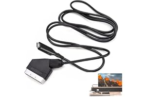 Tholire SCART to HDMI Adapter with USB Power Cable – Convert SCART Devices to HDMI Output – Compatible with DVD, VCR, Set-Top Boxes – 1080P Output