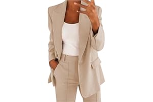 GÉNÉRIQUE Femme Blazer Slim Fit Elégant à Manches Longues Costume à Revers Business Veste de Costume Tailleur Bureau d'affaires avec Poches Couleur Variétée