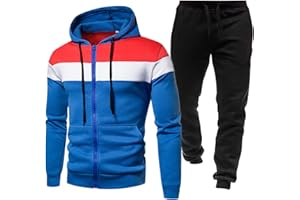 MJGkhiy Tuta Uomo Completa Felpa Con Cappuccio Due Pezzi Felpa e Pantalone Set Tracksuit Tute da Ginnastica Felpa Con Zip e Cappuccio Suit Felpata Invernale Tuta Abbigliamento Sportiva Tuta Completa