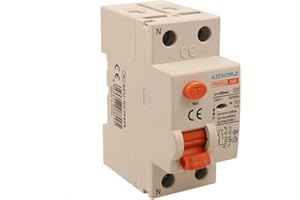 A2ZWORLD Interruttore Differenziale Puro 2P 2 Poli, 25A 300mA, RCCB Salvavita Tipo AC 6kA 220V, Occupa 2 Moduli DIN