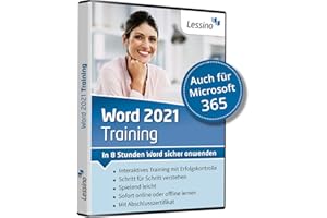 LESSINO Word 2021 Training - In 8 Stunden Word sicher anwenden | Einsteiger und Auffrischer lernen mit diesem Kurs Schritt für Schritt Word 2021 bzw. Word 365| Online-Kurs + DVD [1 Nutzer-Lizenz]