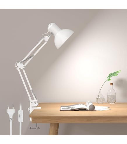 Lampada Da Scrivania Flexo GSC Evolution Desktop Tradition - E27, 40W, Nero - Compatibile LED, Con Interruttore Sulla Testa