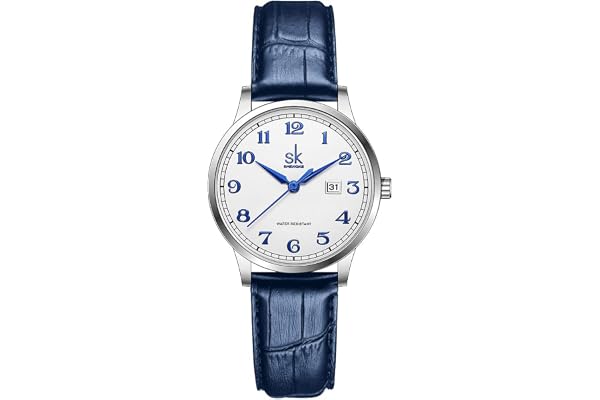SHENGKE SK Classic Business Women Montres avec Bracelet en Acier Inoxydable et Montre élégante en Cuir véritable pour Dames