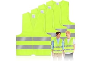 KEWUZY Chaleco Reflectante, 4 Piezas Chaleco Reflectante de Seguridad, Chaleco de Seguridad de Alta Visibilidad para Conductor, Limpiadores