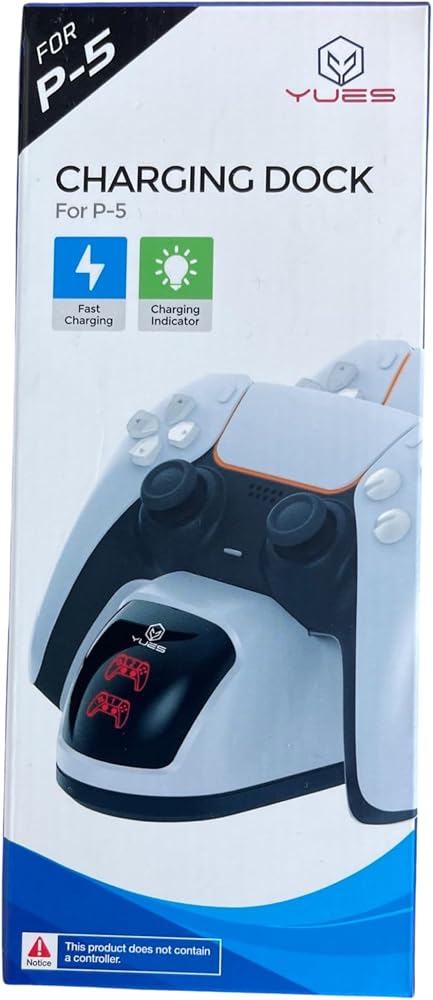 YUES Playstation 5 Uyumlu Şarj İstasyonu - Göstergeli Hızlı Şarj - PS5 Uyumlu Gamepad Dock