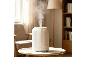Diffuser eteriska oljor 250 ml med luftfuktning, diffusor för eteriska oljor med nattlampa, 1/3/6 h timer, tyst luftfuktare för hem och kontor