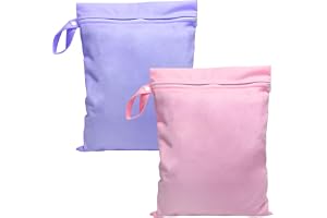 XRVRILE 2 stycken blötpåsar simning, 40 x 30 cm, liten wetbag med dragkedja, återanvändbar vattentät påse, resetvättpåse, blöjpåse simväska, rosa