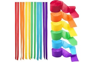 CC wonderland zone 6 Rolls Krepppapier Bunt,Kreppbänder Regenbogen,Multicolor Papierr Streamer Karneval,Party Décoration,4.5CMx25M
