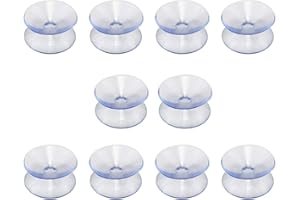 YIUS Ventosa a doppio lato, distanziatori da tavolo in gomma siliconica e vetro, con ventosa trasparente senza ganci, compatibile con piano in vetro, 10 pezzi (dimensioni: 20 mm)