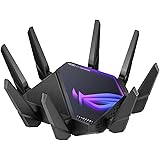 ASUS ROG Rapture GT-AXE16000 Gaming 6E kombinierbarer Router (Tethering als 4G und 5G Router-Ersatz, 802.11ax), 4-Band mit 6