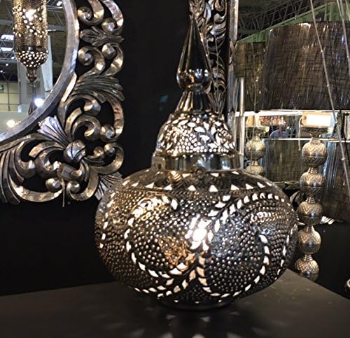 Moroccan Style Lamp - Silver Embossed from Wilde Java (LS83)