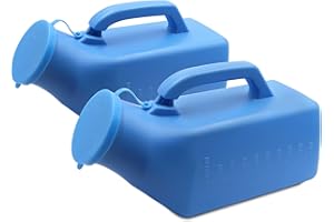 PEPE Mobility Urinoir Homme (x2 Unités), Urinal Portable avec Couvercle, Pistolet d’Urgence Nuit, Bouteille Plastique Réutilisable Bleu