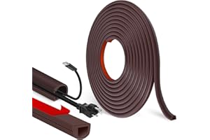 LSGCQ Canalina passacavi adesiva canaline per cavi elettrici semicircolare copricavi flessibile copri fili per TV muro pavimento (Marrone, 7mm×14mm×1m)