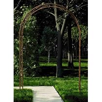 KUHEIGA Rosenbogen Aus Massiv-Eisen | 335 Cm Breit, 260 Cm Hoch | Rost-Optik Für Garten & Auffahrt