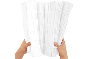 DESDIRA Lot de 100 Cure-Pipes Blancs Pour Bricoler, Bricoler et Concevoir des Animaux, Des Figurines Et d'Autres Formes, Décorer des Arts et des Travaux Manuels