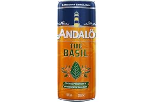 ‎ANDALÖ Andalö & The Basil | Cocktail | 12 x 250 ml | Sanddornlikör trifft auf Basilikumlimonade | Frischer Sommercocktail | Ideal für Unterwegs