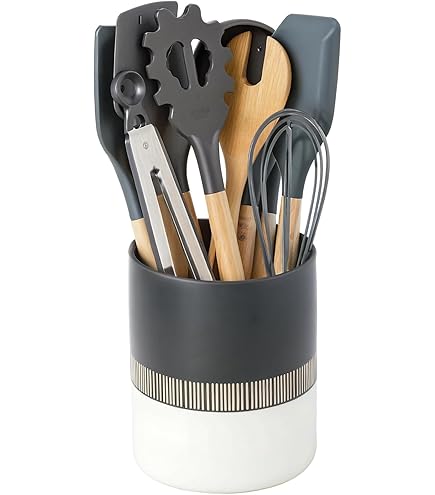 Porta Utensili Da Cucina In Ceramica - Organizer Moderno Per Mestoli E Posate - Design Scandinavo - Foto 6