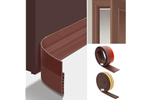 DOITSU Antispifferi per Porte Marrone Paraspifferi Sottoporta Porta Blindata 100 cm+ Guarnizione Porta 200 cm Anti Spifferi Sotto Porta Ingresso Adesivo Insonorizzazione Stanza Esterna Portone Copri Salva
