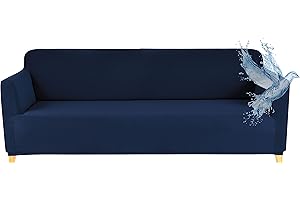 Poligino Copridivano 3 Posti con Braccioli | Copri Divano Impermeabile | Elasticizzato | AntiGraffio Gatto | Universale | Copridivano Indispensabile per Animali Domestici (3 Posti, Blu)