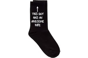 60 Second Makeover Limited Mens This Guy Has an Awesome Wife Calf Socks Valentines Anniversray Husband Gift, One Size, Black