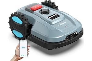 YARDCARE E400 Robot Cortacesped con Control App,hasta 400m²，Altura de Corte de 20 a 60 mm, Sensor de Lluvia, Robot Cortacésped 18 cm de Ancho de Corte,Menos de 60 dB
