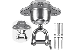 SELEWARE Schaukelhaken Schwerlast Hängesessel Outdoor - Drehhaken Boxsack Halterung Deckenhaken Holzbalken hängematte befestigung Deckenhalterung für Reifennetz-Schaukel Gym Yoga 400KG Kapazität