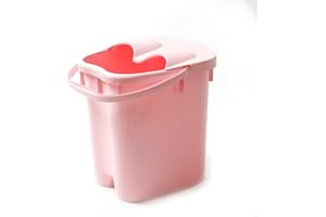 GLOWISH Tall 40cm Depth Portable Foot Soak Bath Spa Tub Basin 25L, Below the Knee Large and Tall Sturdy Plastic Foot and Leg Soak Basin Sink for Soaking Feet, Pedicure and Massage Foot Bath Tub Bucket (Pink)