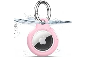 TNSNK Fodral för AirTag Nyckelring, 1 Pack, C11- Pink | För AirTag 1:a och 2:a gen, Vattentät IPX8, Roterande Låsning, Ingen
