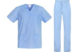 ‎B-WELL B-well Cesare Unisex-Schrubb-Set Schlupfkasack + Schlupfhose Set Medizin Arzt Uniform Schlupfjacke Oberteil mit Hose Medizinische Berufsbekleidung