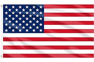 AhfuLife Grand Drapeau Américain 90×150cm, 1pcs Drapeau États-Unis Double Face avec œillets en Laiton Polyester pour 2025 Tournoi de Football Championnat Jour de l'Indépendance Élection Jardin Decor