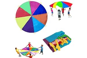 Dimoxii Jeu de parachute arc-en-ciel pour enfants - Multicolore