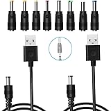 EasyULT Cavo di Alimentazione USB a Spina DC,8-in-1,connettore USB su Spina DC,connettore per Adattatore per Notebook,Altri a
