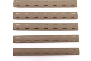 Trirock 5-Pack Tan/FDE Heat Resistant Non-Slip M-LOK Handguard Protector Rubber Rail Cover Fits MLOK Cutout Picatinny Rail