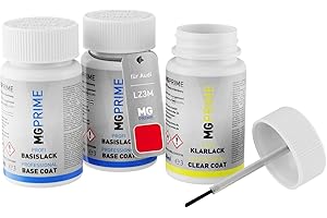 MG PRIME Pintura automotriz Set de lápices de retoque para Audi LZ3M / Z3M / N9 Misanorot Perleffekt/Misano Red Pearl Pintura de fondo/base pintura transparente, 50 ml cada uno