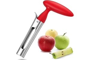 AESTUSTHERI Apple Corer Remover - Fruit Corer - Stainless Steel - Easy-to-Use Kitchen Tool for Apples & Pears (Red)