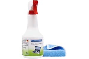 Blum Manufaktur Bildschirmreiniger 1x 500 ml + 30x30 cm Mikrofasertuch supersoft 365GSM - Screen Cleaner - Display Reiniger