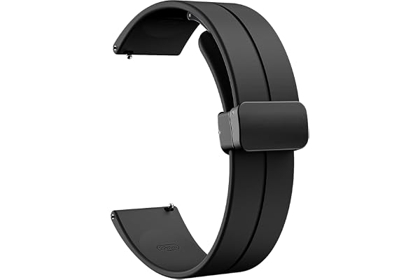 TiMOVO Universal 22mm Magnetic Silicone Watch Bands, Quick Release | Sport Watch Straps with Magnetic Folding Buckle for Men Women, Skin-Friendly Soft Sport Band for 22mm Width Watch Lugs
