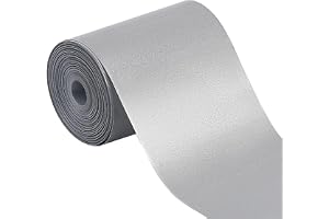 BENECREAT 10 m x 50 mm silverreflekterande tejp för strykning på tyg, reflekterande värmeöverföringsfolie för varning, säkerh