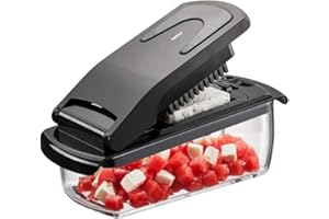 GEFU Treppo Cortador de dados y bastoncillos para frutas y verduras, patatas fritas, queso Feta e ingredientes de sopa