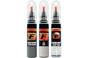 F FIRANTO FIRANTO Kit Riparazione Vernice Auto per Nissan QAB Pearl White - Set rimuovi Graffi per Vernice Auto 3in1-15ml Primer, Pennarello ritocchi Vernice, Vernice lucidante
