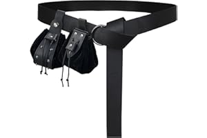 HiiFeuer Cintura medievale in rilievo con marsupio in rilievo nordico, cintura in similpelle vintage e tasca laterale per LARP