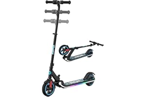 RCB Monopattino Elettrico per Bambini 6-12 Anni, Motore 150W - Max 16 Km/h - Luce LED Arcobaleno - Pieghevole - Display a LED - Velocità e Altezza Regolabili, Regalo per Bambini ed Adolescenti