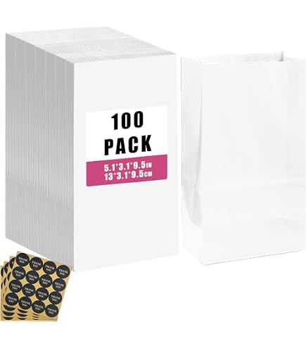 Logbuch-Verlag 25 sacchetti borse buste carta rosa bianco con anici