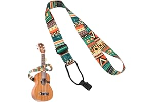 HABNI Correa De Ukelele Ajustable, Fácil De Usar Y Se Adapta A La Mayoría De Los Tamaños De Ukelele Estándar, Aztec Design,Para Mayoría De Los Ukelele Estándar