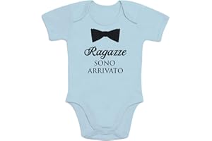 Shirtgeil Body Neonato Manica Corta - Ragazze Sono Arrivato con Papillon - Regalo Neonati