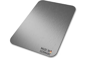 BEHE INTERIOR BEHE Stainless Steel Chopping Board, Made in Germany, Hygienic Chopping Board, Cutting Board, Non-Slip for the Kitchen, Food-Safe, Antibacterial and BPA Free (Set of 1 without Handle)