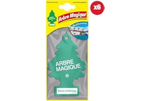 Arbre Magique Profumatore Auto, Fragranza Brezza di Mykonos, Profumazione Dolce e Delicata, Durata fino a 7 Settimane, Made in Italy, Confezione da 6 Unità