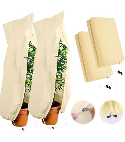 Housse D'hivernage Pour Plantes 200x240 Cm - Tissu Non Tissé, Fermeture éclair, Protection Gel Jusqu'à -6°C
