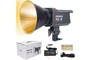 Aputure Amaran 100xs Bi-Color COB Light 100W Point Source LED, 2700-6500K, 34300lux@1m, controllo app Bluetooth, 9 effetti luminosi integrati Alimentazione DC/AC