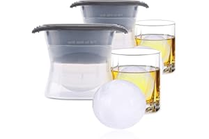 Belmalia 2x Mega Stampo per Palle di Ghiaccio, Stampo per Cubetti di Ghiaccio in Silicone per Palle di Ghiaccio da 6 cm in XXL, Nero